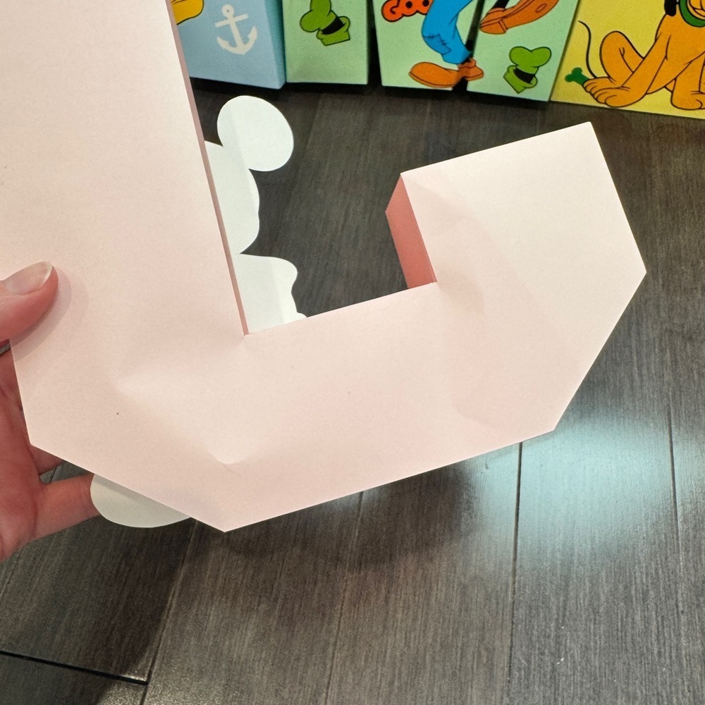 NWOT Disney Mickey Mouse Thick Cardstock Paper Multicolor Character Letter James - Picture 10 of 16